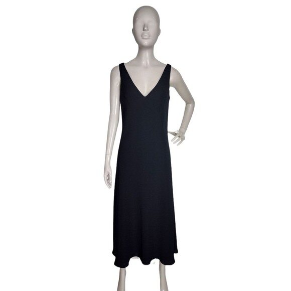 VTG 90's Y2K Maggie London Sleeveless Black Bias Maxi Dress Rear Lace Detailing - Picture 6 of 8